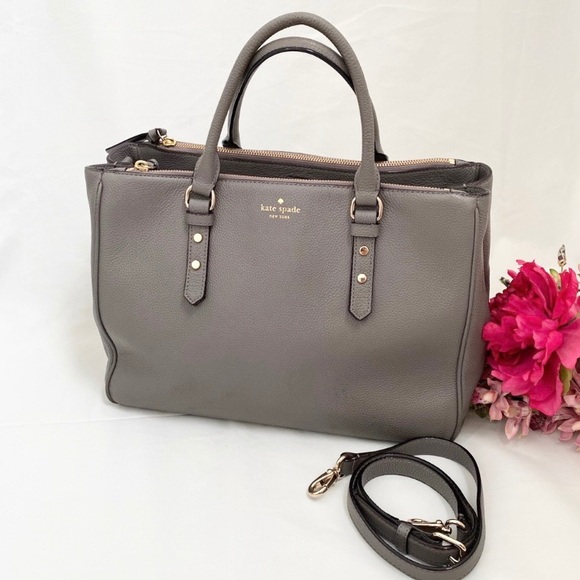 Kate Spade Gray Leighann Mulberry Satchel Bag - Picture 3 of 12